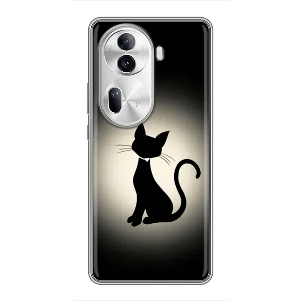 Чохол з принтом «Силует котика» для OPPO Reno 11 Pro 5G