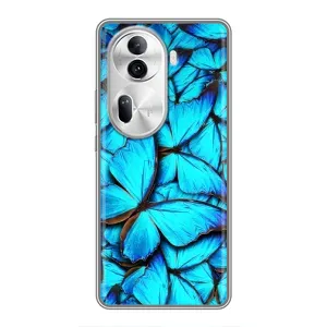 Чохол з принтом для OPPO Reno 11 Pro 5G - (Прикольні) (AlphaPrint) (Сині метелики)