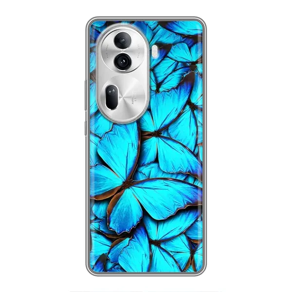 Чохол з принтом «Сині метелики» для OPPO Reno 11 Pro 5G