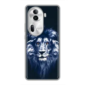 Чохол з картинкою ЛЕВ для Oppo Reno 11 Pro 5G (VPrint) (Синій Лев)