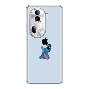 Чохол з принтом Стіч на OPPO Reno 11 Pro 5G (Stitch apple)