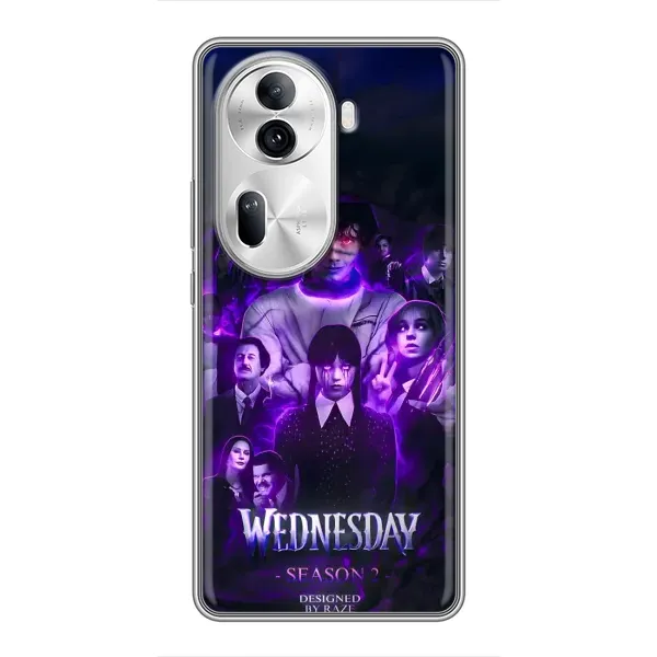 Чохол з принтом «Фіолетова магія Венздей» для OPPO Reno 11 Pro 5G