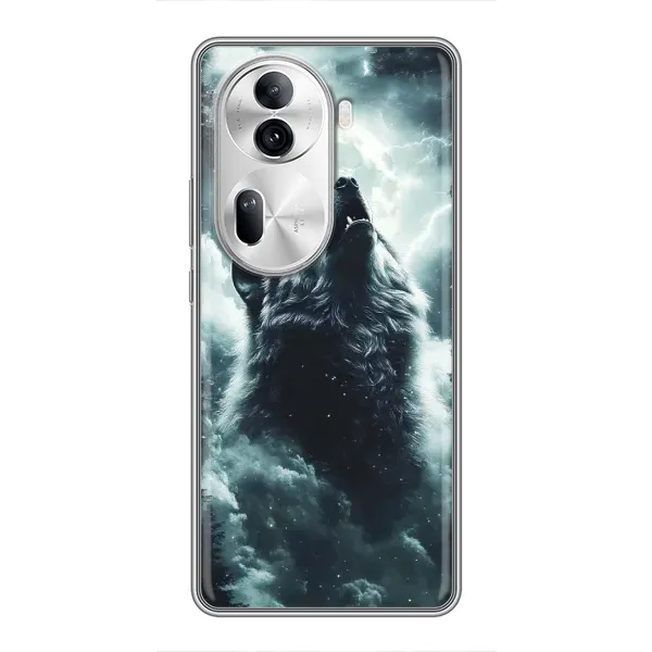 Чехол с принтом «Волк в облаках» для OPPO Reno 11 Pro 5G
