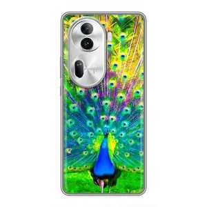 Чохол з пташками на Oppo Reno 11 Pro 5G (VPrint) (Яскравий Павлин)