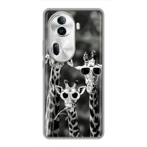Силіконовий чохол з КАРТИНКАМИ літо для Oppo Reno 11 Pro 5G (AlphaPrint) (Жирафи в окулярах)