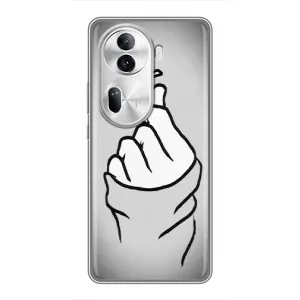 Чохол з принтом для Oppo Reno 11 Pro 5G (AlphaPrint - Знак сердечка) (Значок Love)