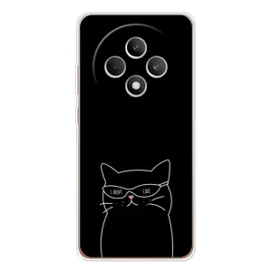 Чехол с рисунком кот на OPPO Reno 12 F (Равнодушный кот)