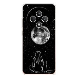 Чехол с рисунком кот на OPPO Reno 12 F (Девушка с котом)