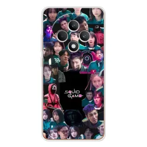 Чехол Гра в кальмара для OPPO Reno 12 F (Коллаж Игра кальмара)