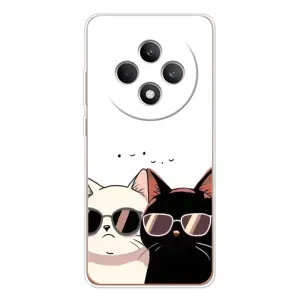 Чехол с рисунком кот на OPPO Reno 12 F (Коты в очках)