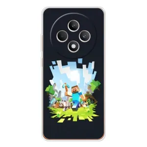 Чехол Майнкрафт на OPPO Reno 12 F (AlphaPrint) Minecraft (персонажи Minecraft)