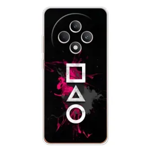 Чехол Гра в кальмара для OPPO Reno 12 F (Символы Игра кальмара)