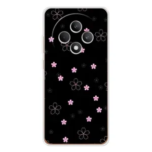 Чохол з принтом «Рожеві квіти на чорному» для OPPO Reno 12 F