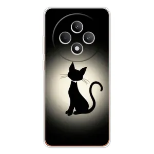 Чехол с принтом для OPPO Reno 12 F (AlphaPrint) Модные коты (Силуэт котика)