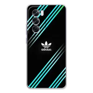 Чехлы Адидас для OPPO Reno 12 Pro (AlphaPrint) (Адидас с полосами)