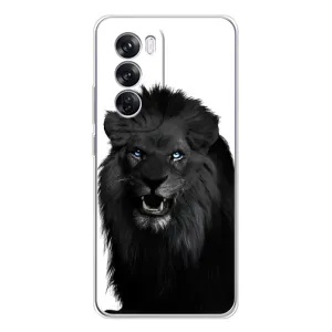 Чехлы с картинками животных OPPO Reno 12 Pro (Черный ЛЕВ)