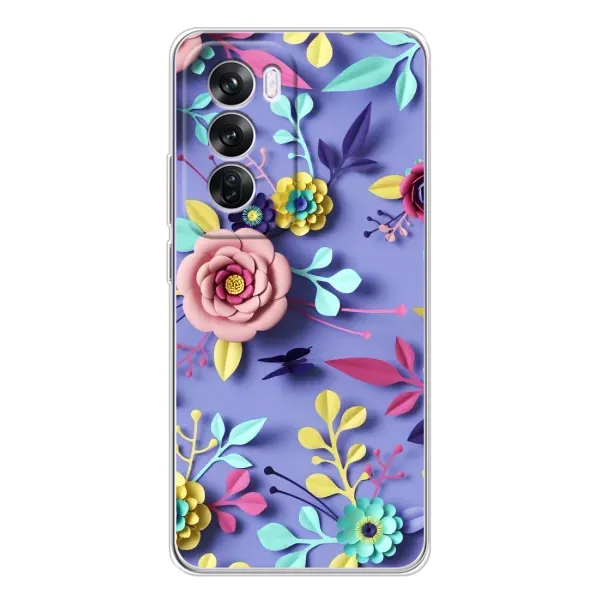 Чехол с принтом «Цветочный дизайн» для OPPO Reno 12 Pro