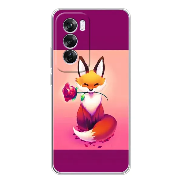 Чохол з принтом «Лиса з трояндою» для OPPO Reno 12 Pro