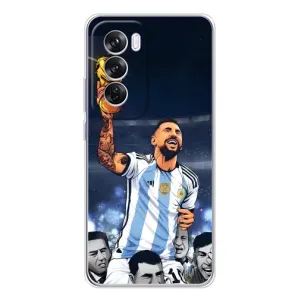 Чехлы для OPPO Reno 12 Pro (Leo чемпион) (AlphaPrint) (Месси с кубком)