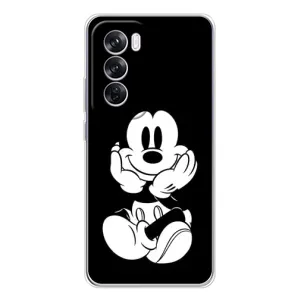 Эксклюзивный чехол для OPPO Reno 12 Pro (AlphaPrint - Мультяшные) (Микки на черном)