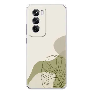 Силиконовый чехол с принтом в цветах на OPPO Reno 12 Pro (Зеленая монстера дизайн)