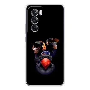 Чехол с Обезьянами OPPO Reno 12 Pro - (AlphaPrint) (Три обезьяны)