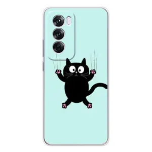 Чехол с принтом для OPPO Reno 12 Pro (AlphaPrint) Модные коты (Падающий кот)
