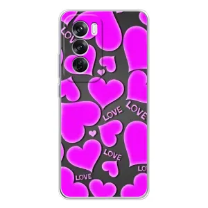 Чехлы для любимой на Оппо Рено 12 Про (VPrint) (Pink hearts)