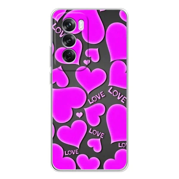 Чехол с принтом «Pink hearts» для OPPO Reno 12 Pro Чехол с принтом «Pink hearts» для OPPO Reno 12 Pro