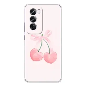 Чехол с розовым рисунком для OPPO Reno 12 Pro (Розовые вишни)