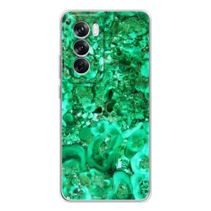 Мраморный чехол на OPPO Reno 12 Pro (VPrint) (Салатный Мрамор)