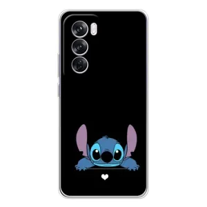 Чехол с принтом Стич на OPPO Reno 12 Pro (Стич на черном)