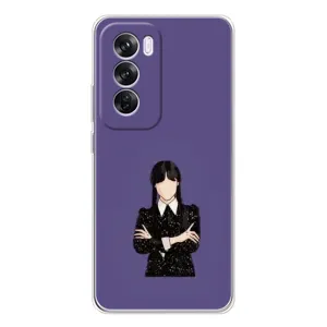 Чехлы Венсдей на OPPO Reno 12 Pro Уэнсдей (AlphaPrint) (Уэнздей в черном)
