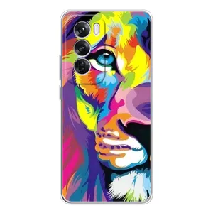Чехол со Львом для OPPO Reno 12 Pro (VPrint) (Яркий Лев)