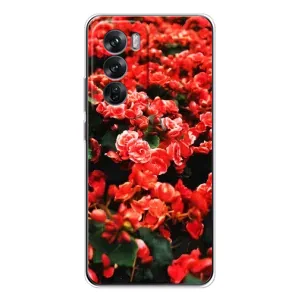 Чохли з квітами для OPPO Reno 12 (VPrint) (Квіти червоні)
