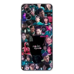 Чехол с принтом «Коллаж Игра кальмара» для OPPO Reno 12