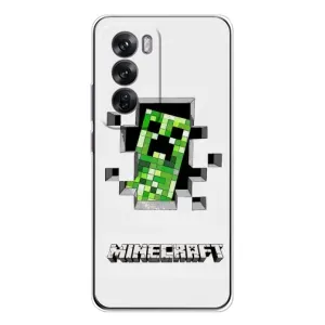 Чохол Майнкрафт на OPPO Reno 12 (AlphaPrint) Minecraft (кріпер Майнкрафт)