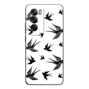 Чехол с птицами на OPPO Reno 12 (VPrint) (Ласточки)