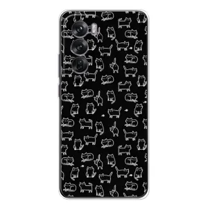 Чехол с принтом для OPPO Reno 12 (AlphaPrint) Модные коты (Меленькие котики)