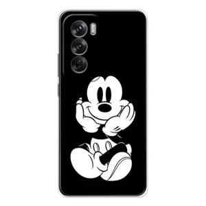 Міккі Маус чохол для OPPO Reno 12 (AlphaPrint - Мультяшні) (Маус на чорному)