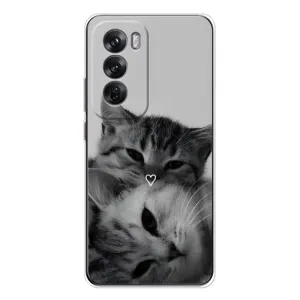 Чехол с рисунком кот на OPPO Reno 12 (Пара котов)