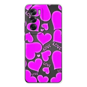 Чехлы для любимой на Оппо Рено 12 (VPrint) (Pink hearts)