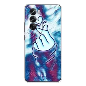 Чохол з принтом для OPPO Reno 12 (AlphaPrint - Знак сердечка) (Радужне серце)