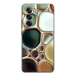 Мраморний чехол на OPPO Reno 12 (VPrint) (Радужний Мрамор)