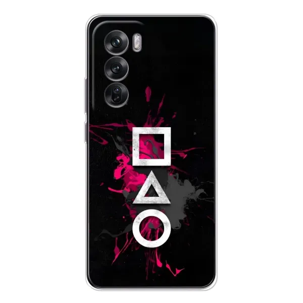 Чехол с принтом «Символы Игра кальмара» для OPPO Reno 12