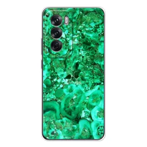 Мраморний чехол на OPPO Reno 12 (VPrint) (Салатовий Мрамор)