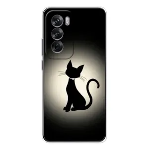 Чехол с принтом для OPPO Reno 12 (AlphaPrint) Модные коты (Силуэт котика)