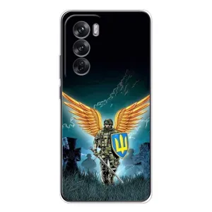 Чехлы с картинкой ЗСУ для OPPO Reno 12 (AlphaPrint) (Солдат ЗСУ)