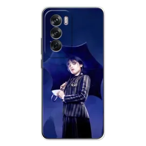 Чохли Венсдей на OPPO Reno 12 Уенсдей (AlphaPrint) (Венздей з парасолькою)
