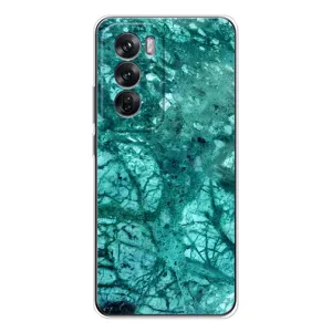 Мраморний чехол на OPPO Reno 12 (VPrint) (Зелений мрамор)